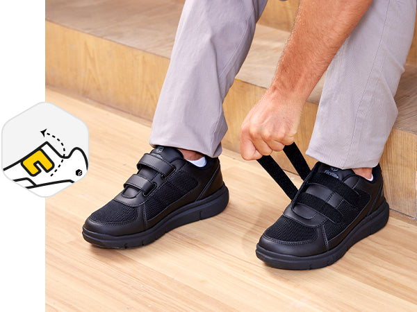 Fit Made Simple Two-strap closure offers two points of adjustability for a more secure and personalized fit.