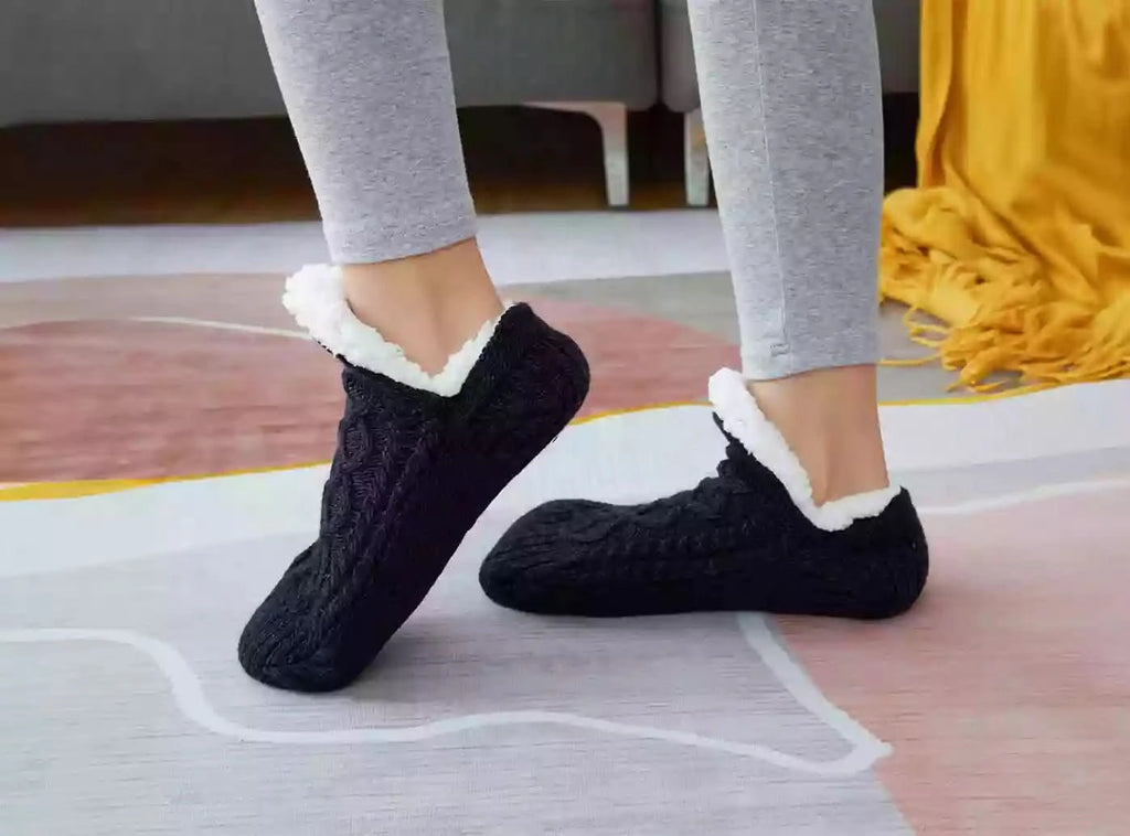 FitVille Fluffy Cozy Non - slip Slipper Socks (Unisex) - 2