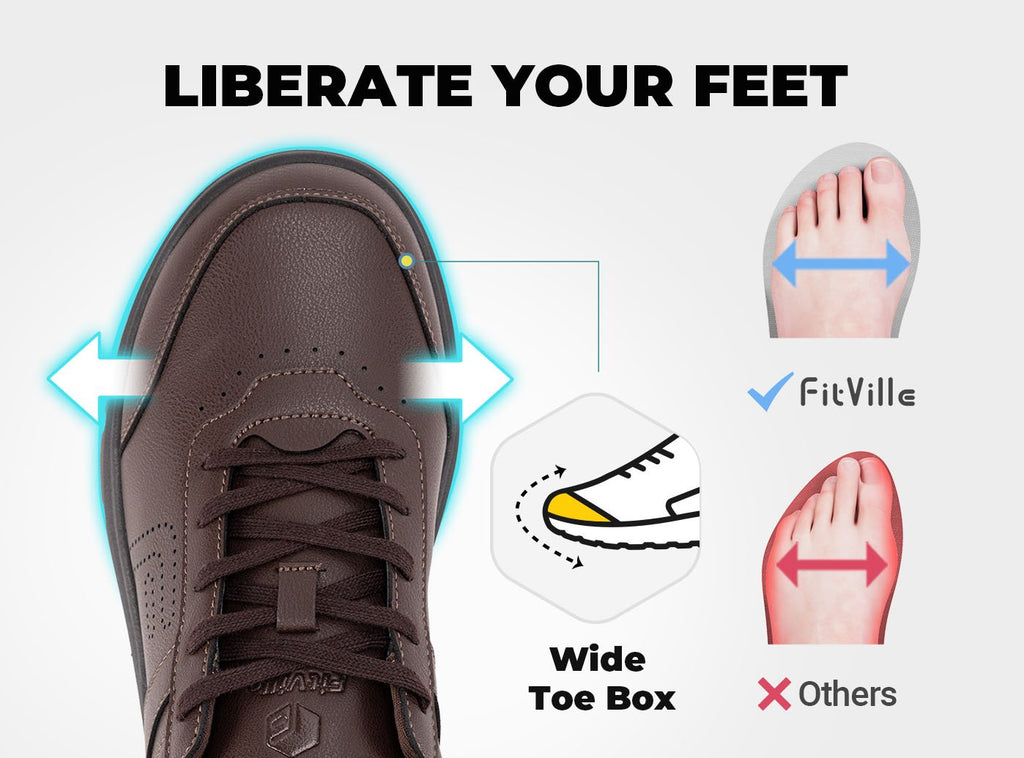 FitVille Men's BriskWalk Deluxe Lace - up Business Casual Sneaker V1 - 18