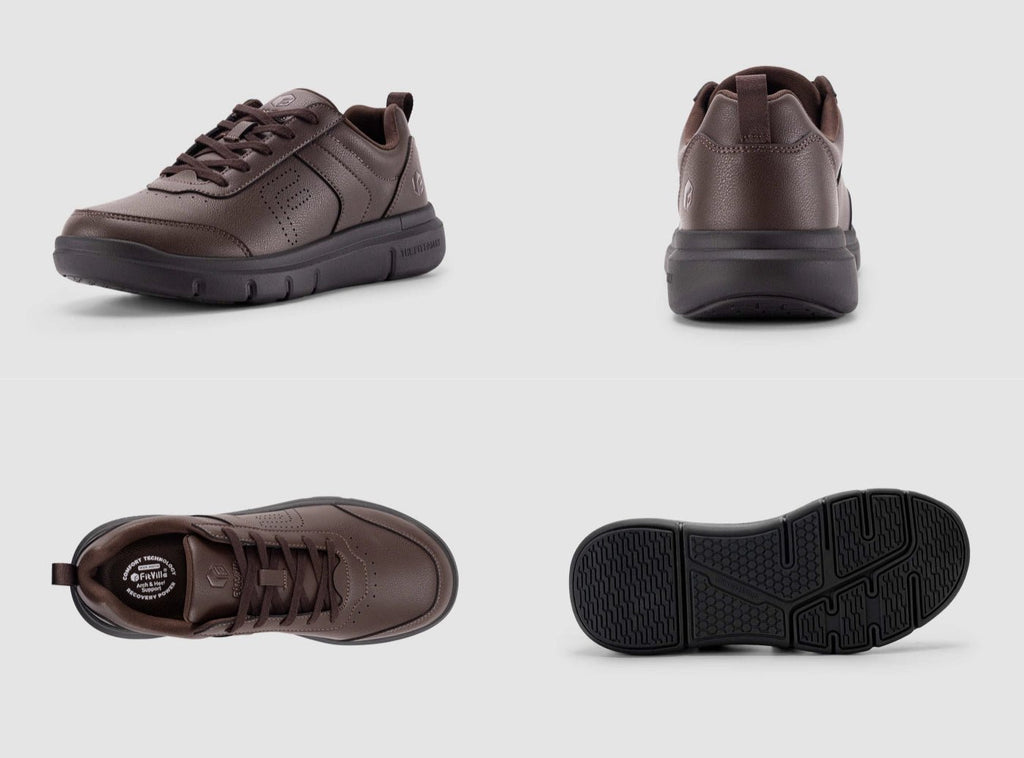 FitVille Men's BriskWalk Deluxe Lace - up Business Casual Sneaker V1 - 20