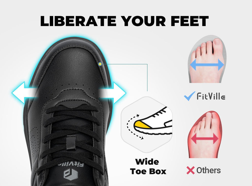 FitVille Men's BriskWalk Deluxe Lace - up Business Casual Sneaker V1 - 10