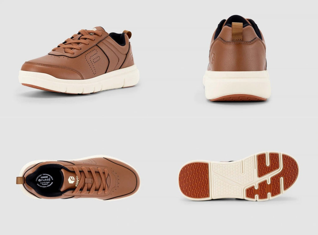 FitVille Men's BriskWalk Deluxe Lace - up Business Casual Sneaker V1 - 7