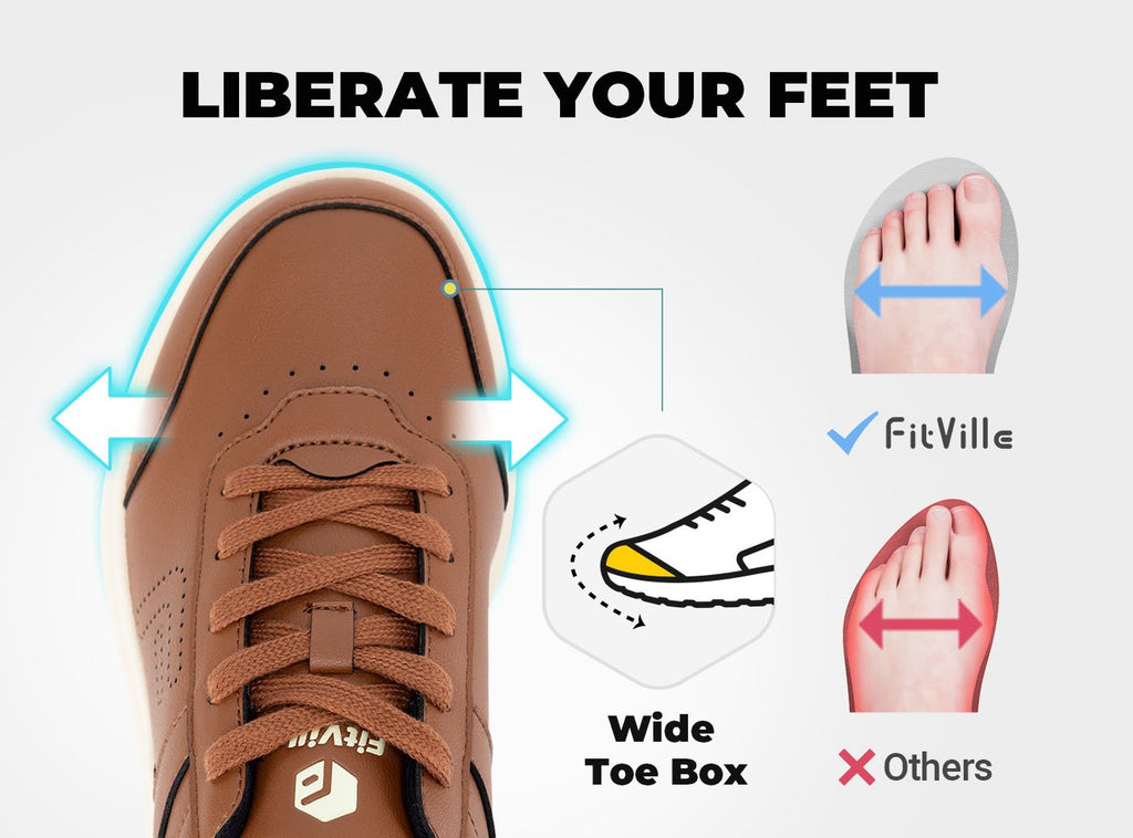 FitVille Men's BriskWalk Deluxe Lace - up Business Casual Sneaker V1 - 3