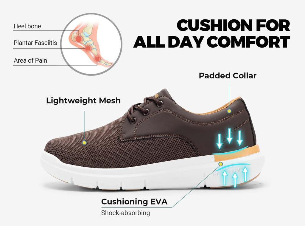 FitVille Men's BriskWalk Deluxe Lace - up Business Casual Sneaker V2 - 12