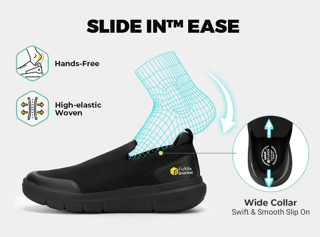 FitVille Men's BriskWalk Recovery Slip - On V1 - 17