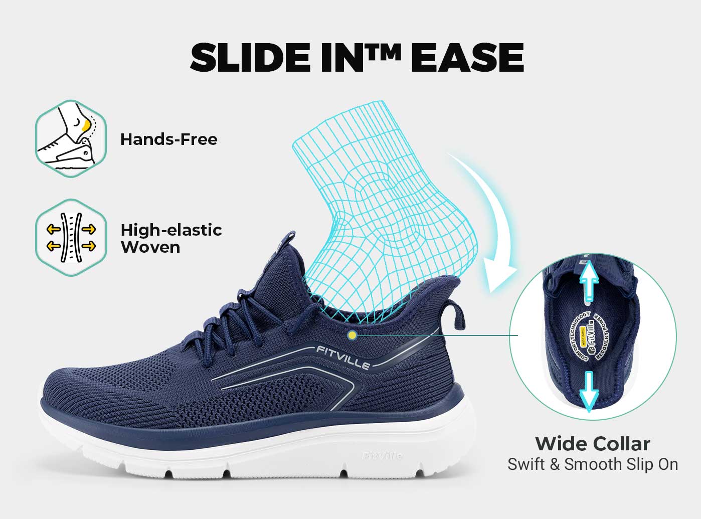 Athletic Men's wide shoes Cloud Strider V1 | FitVille UK