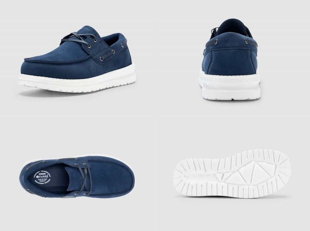 FitVille Men's Coastline Slip - On Boat Shoes V1 - 13