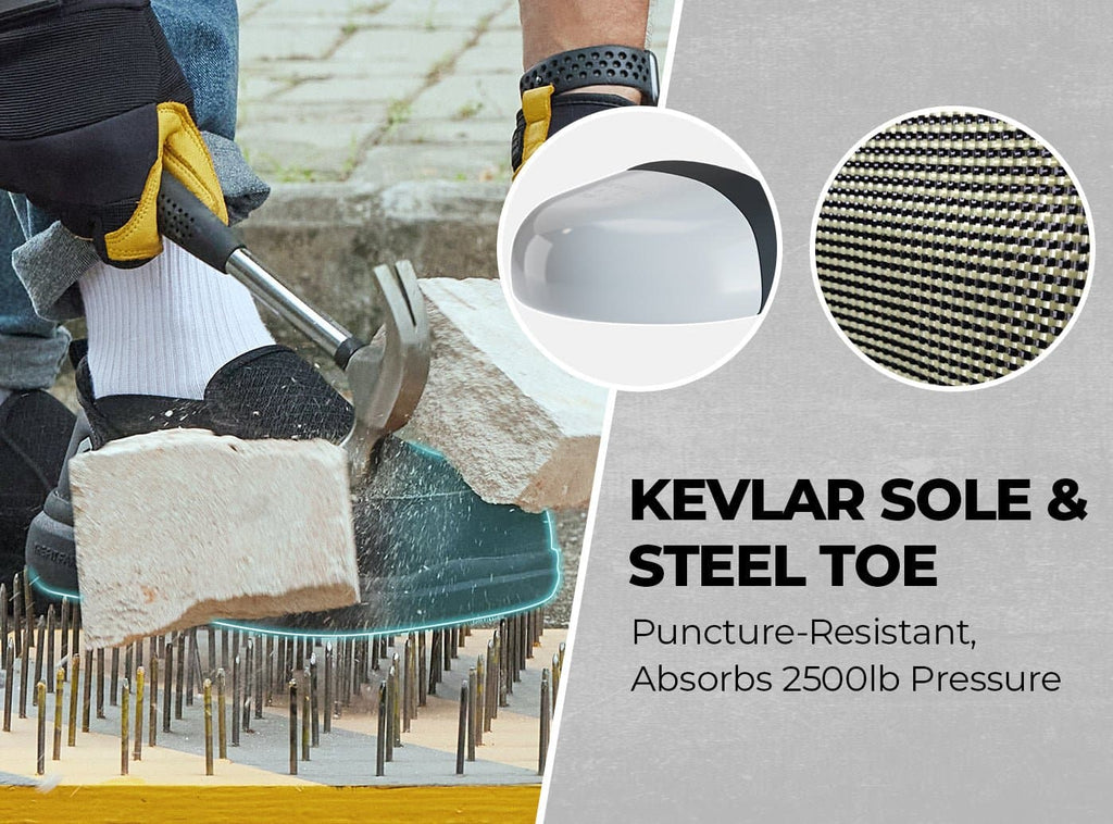 FitVille Men's Composite Toe Slip - On Safety Shoes V1 - 3