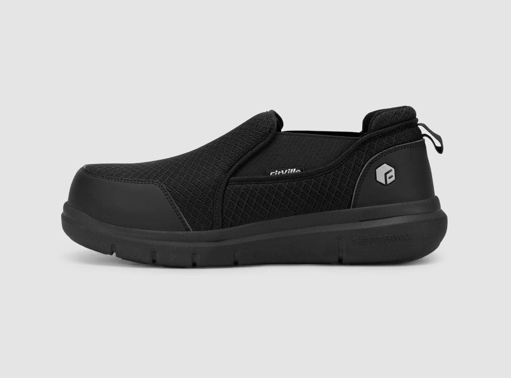 FitVille Men's Composite Toe Slip - On Safety Shoes V1 - 1