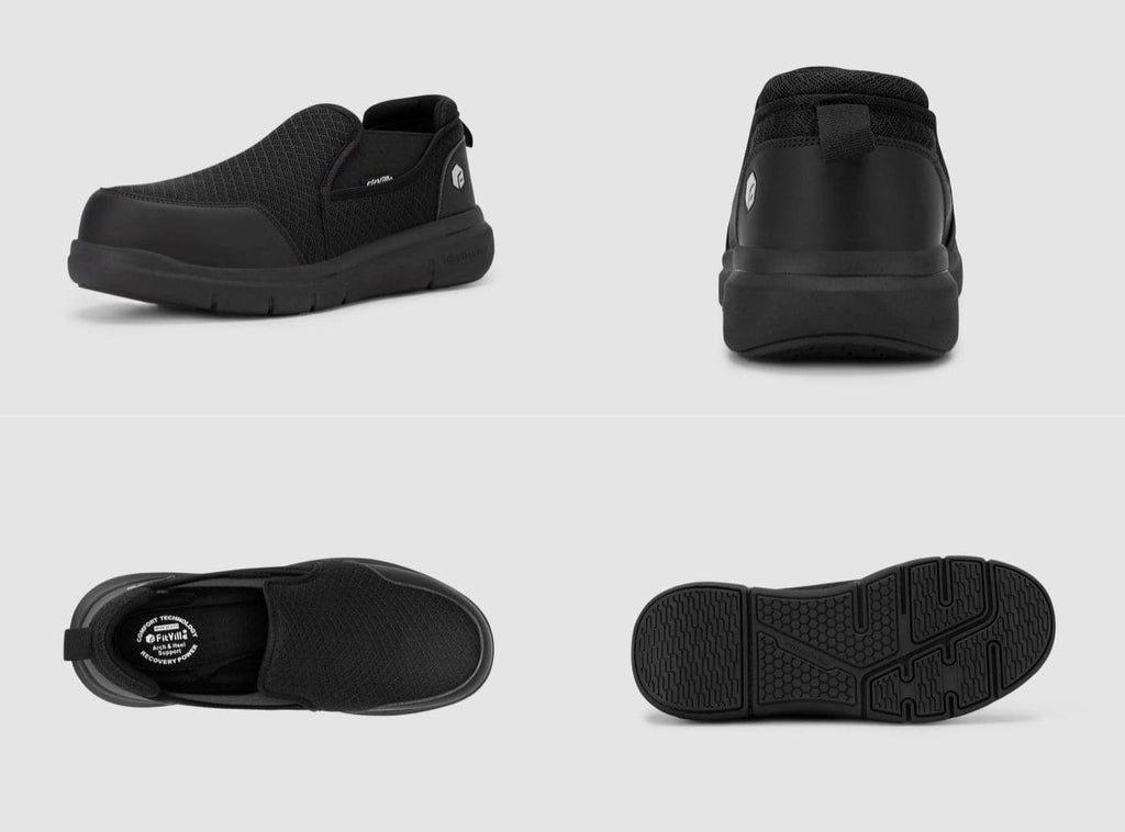 FitVille Men's Composite Toe Slip - On Safety Shoes V1 - 6