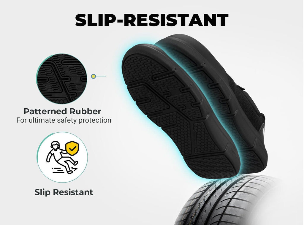 FitVille Men's Composite Toe Slip - On Safety Shoes V1 - 5