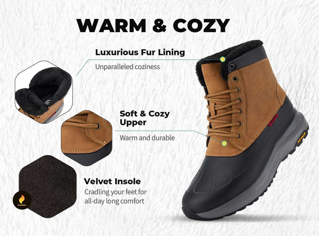 FitVille Men's CozyCore Winter Boots V10 - 15