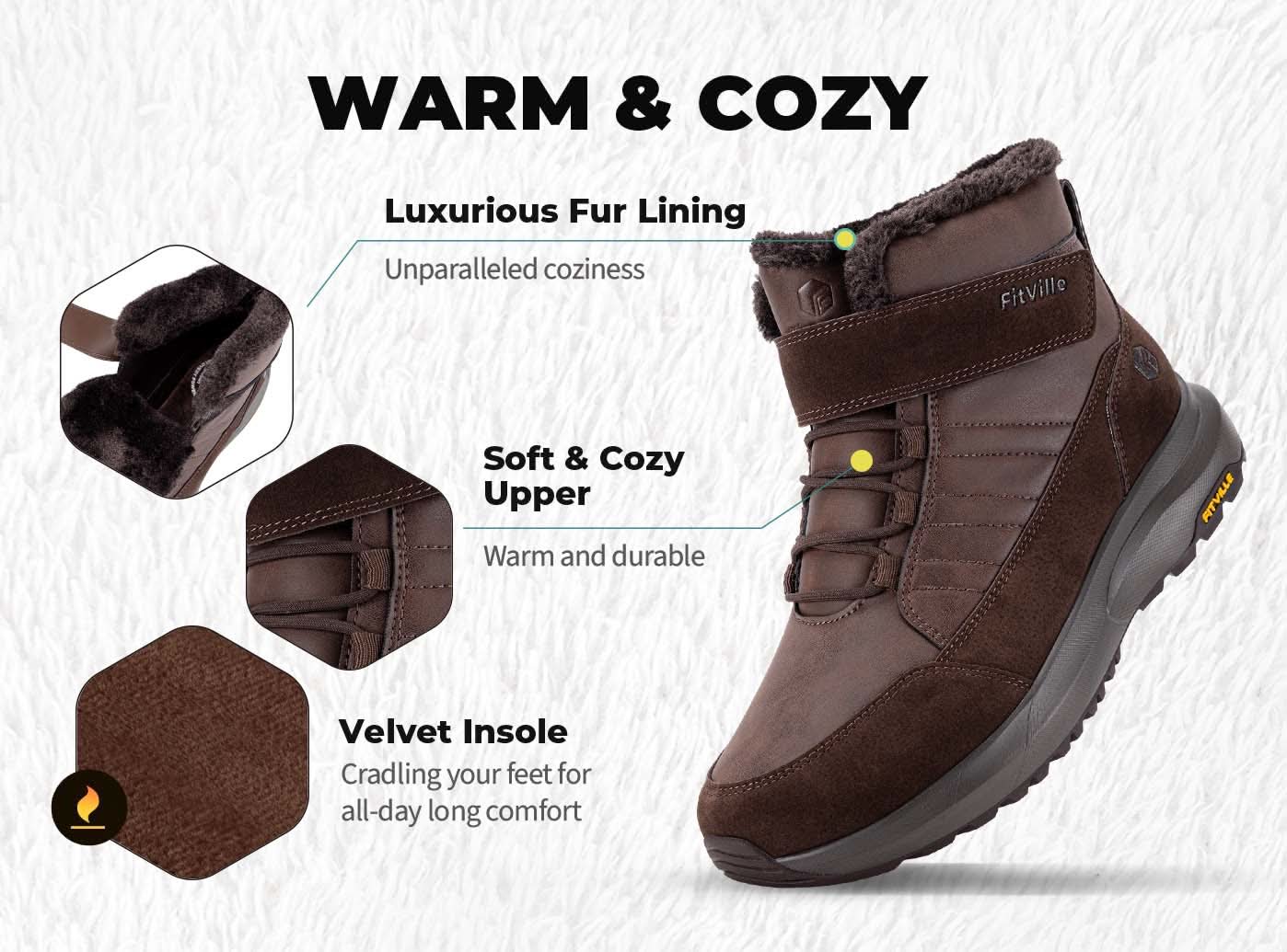 COYG　353550 FitVille Men's CozyCore Winter Boots V8| 2E/4E – FitVilleUK
