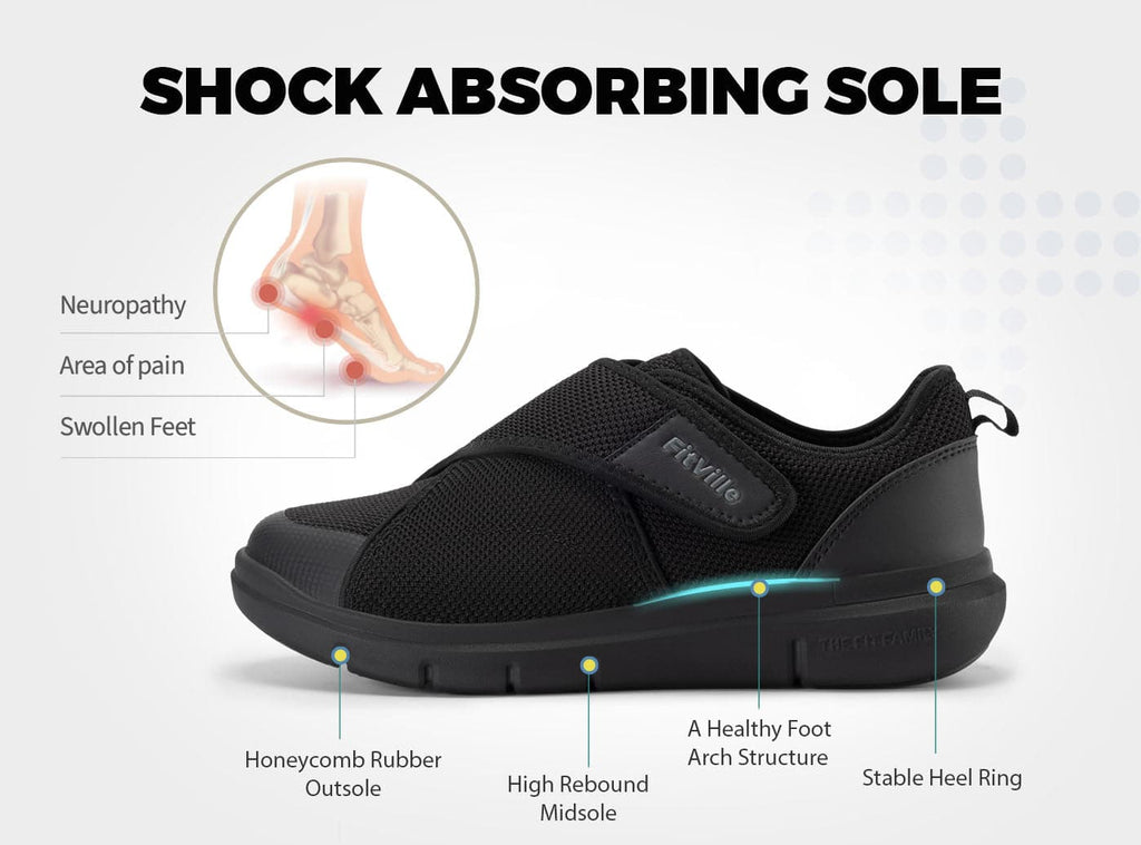 FitVille Men's EasyTop Diabetic Shoes V5 - 5