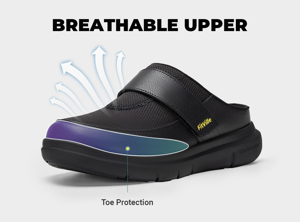 FitVille Men's EasyTop Diabetic Slipper V1 - 25