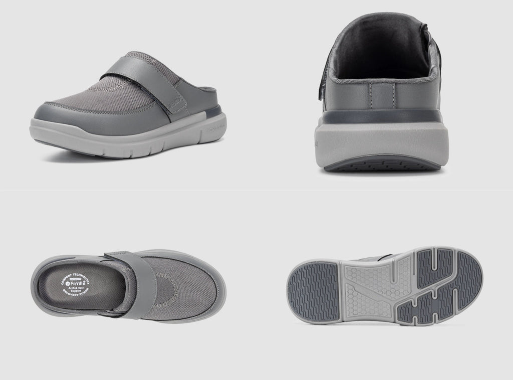 FitVille Men's EasyTop Diabetic Slipper V1 - 26