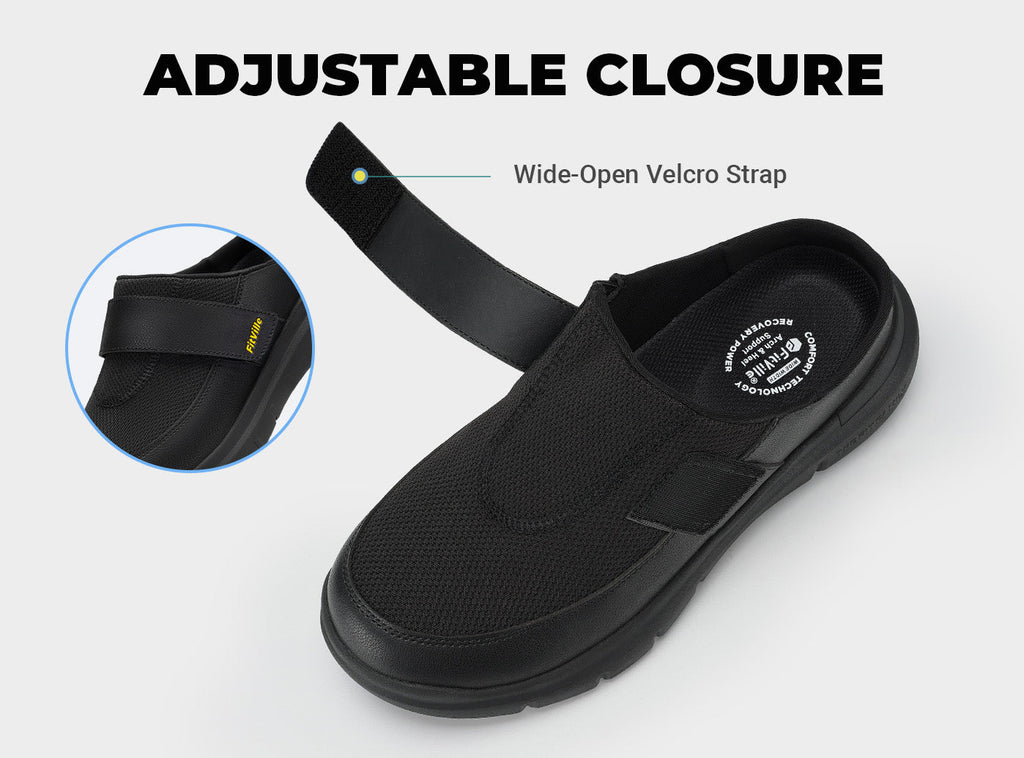 FitVille Men's EasyTop Diabetic Slipper V1 - 23