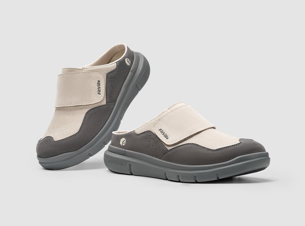 FitVille Men's EasyTop Diabetic Slipper V3 - 32