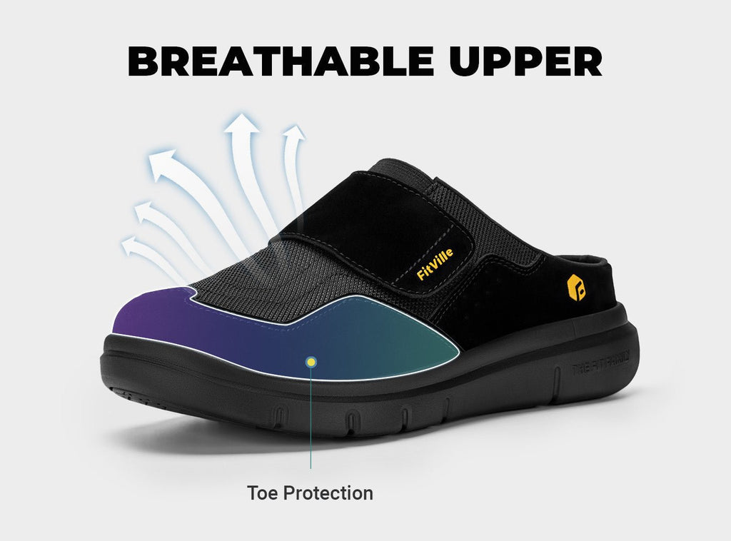 FitVille Men's EasyTop Diabetic Slipper V3 - 19