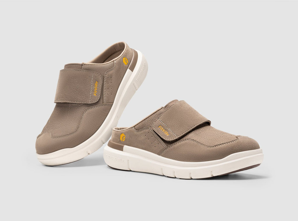 FitVille Men's EasyTop Diabetic Slipper V3 - 16