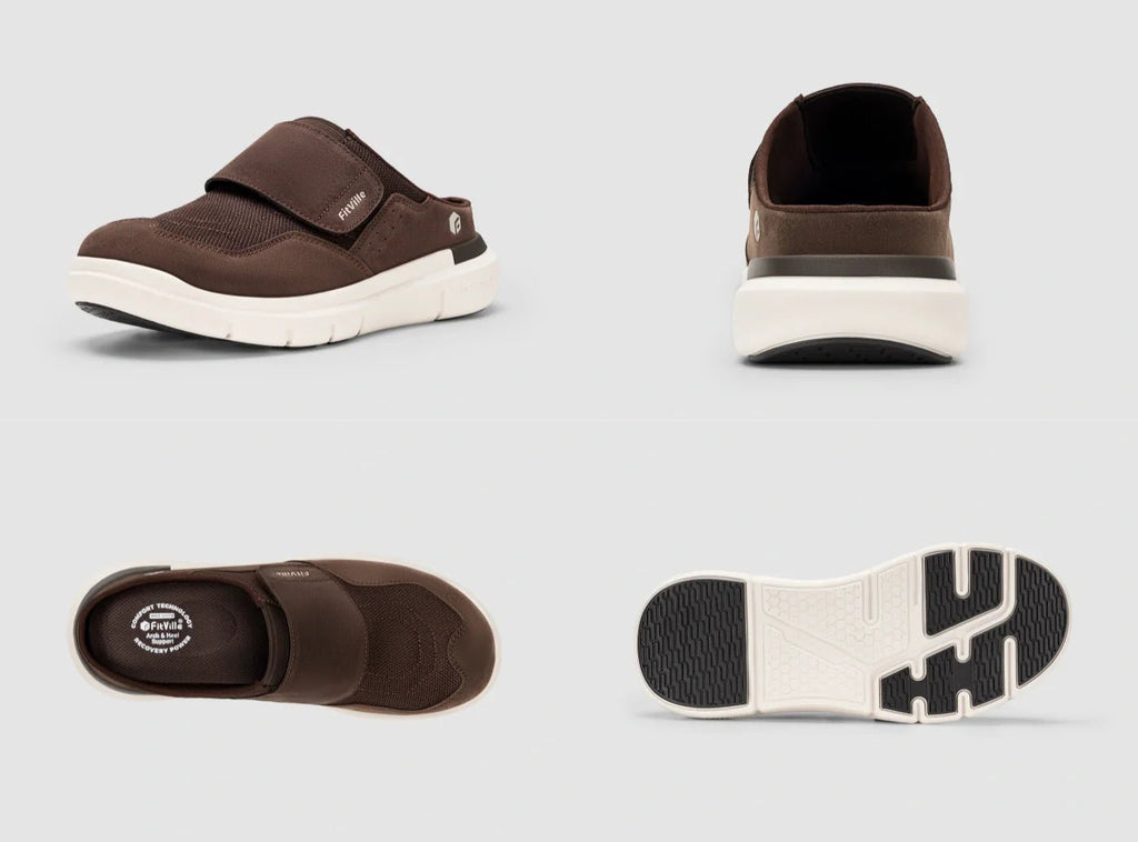 FitVille Men's EasyTop Diabetic Slipper V3 - 23