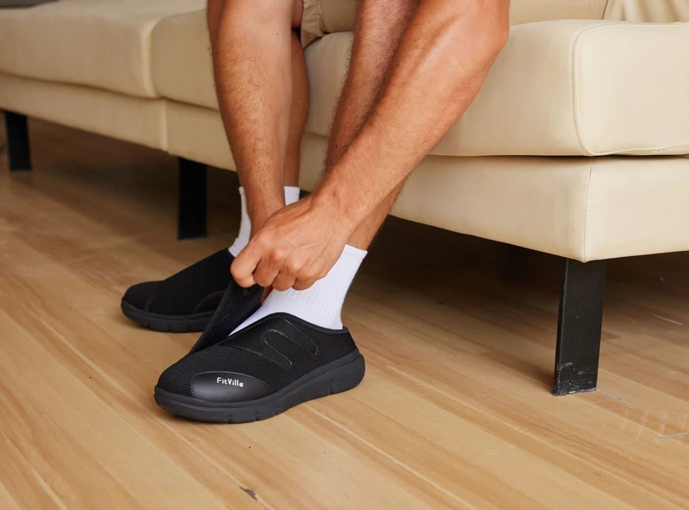 Hassle Free Men s EasyTop Diabetic Slipper V5 FitVilleUK