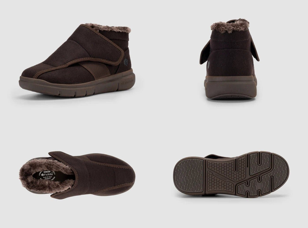 FitVille Men's EasyTop Diabetic Winter Boots V1 - 19