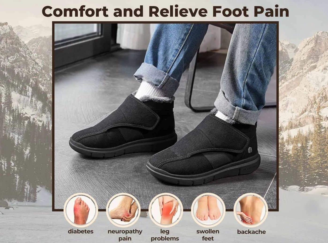 Men's winter boots for diabetics hot sale