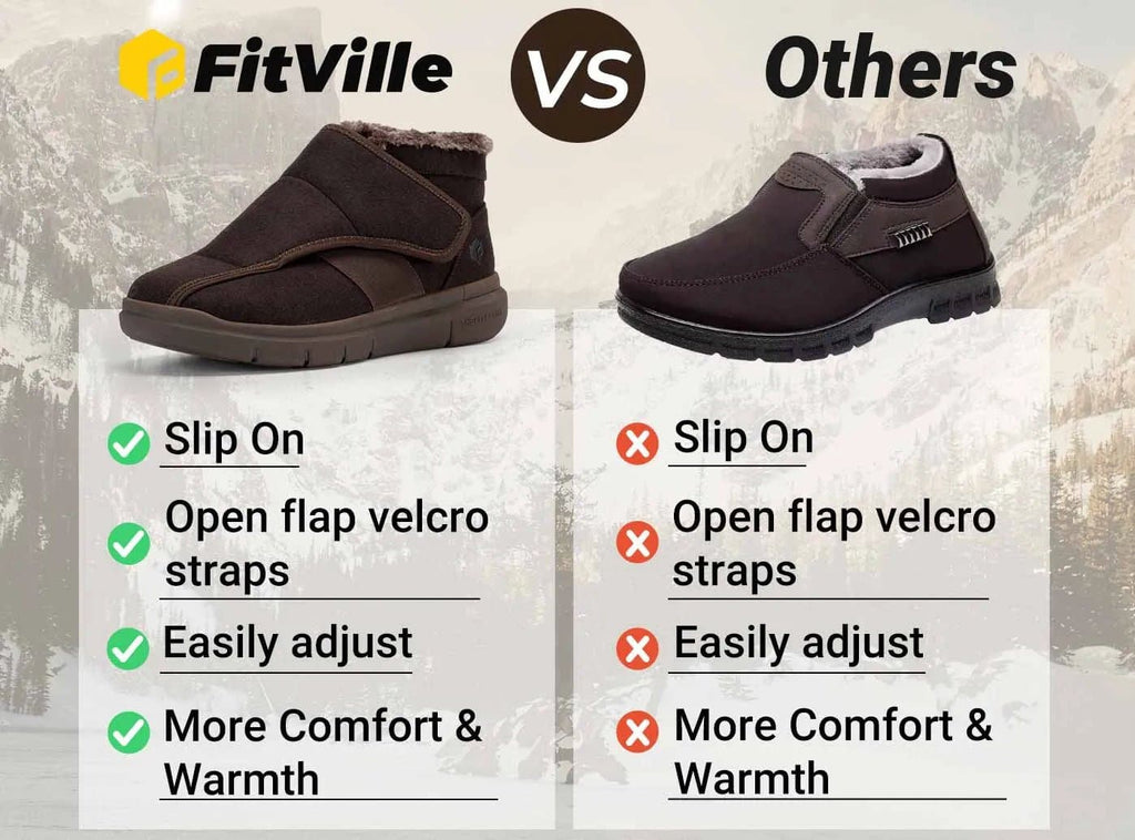 FitVille Men's EasyTop Diabetic Winter Boots V1 - 18