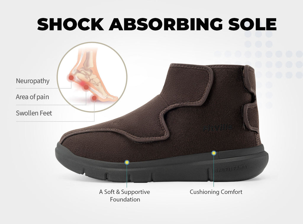 FitVille Men's EasyTop Diabetic Winter Boots V2 - 26