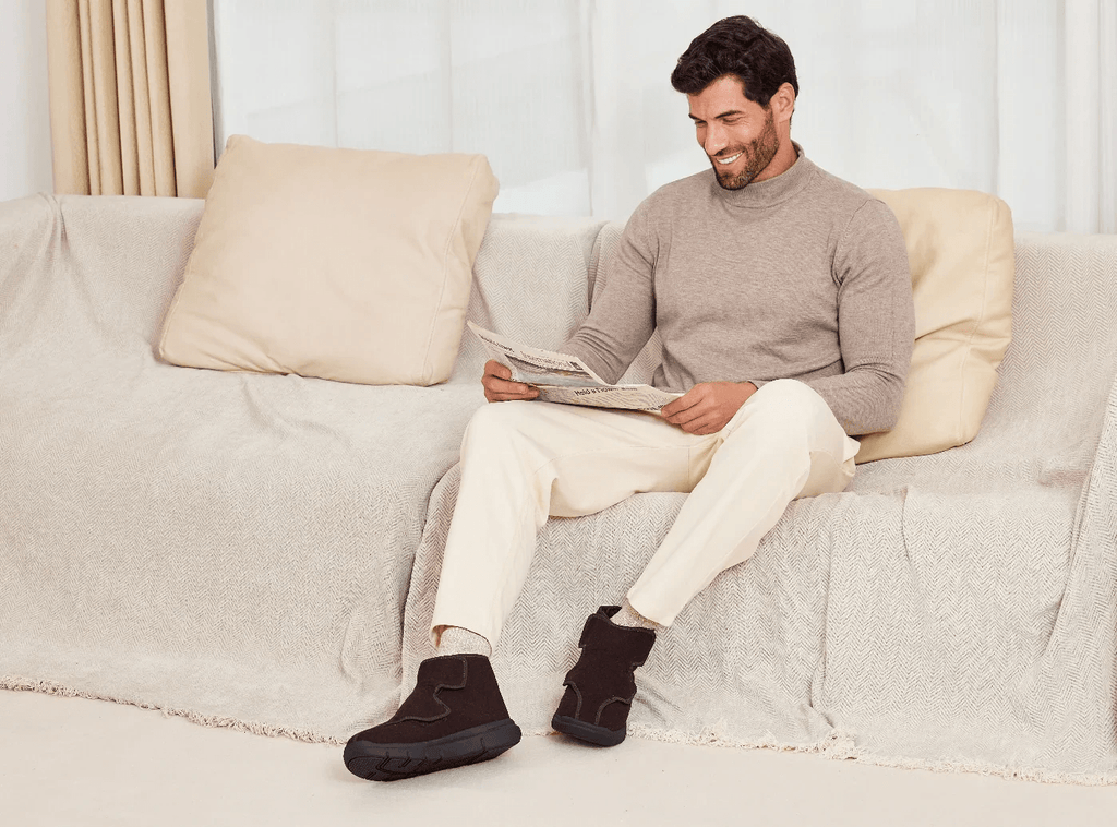 FitVille Men's EasyTop Diabetic Winter Boots V2 - 12