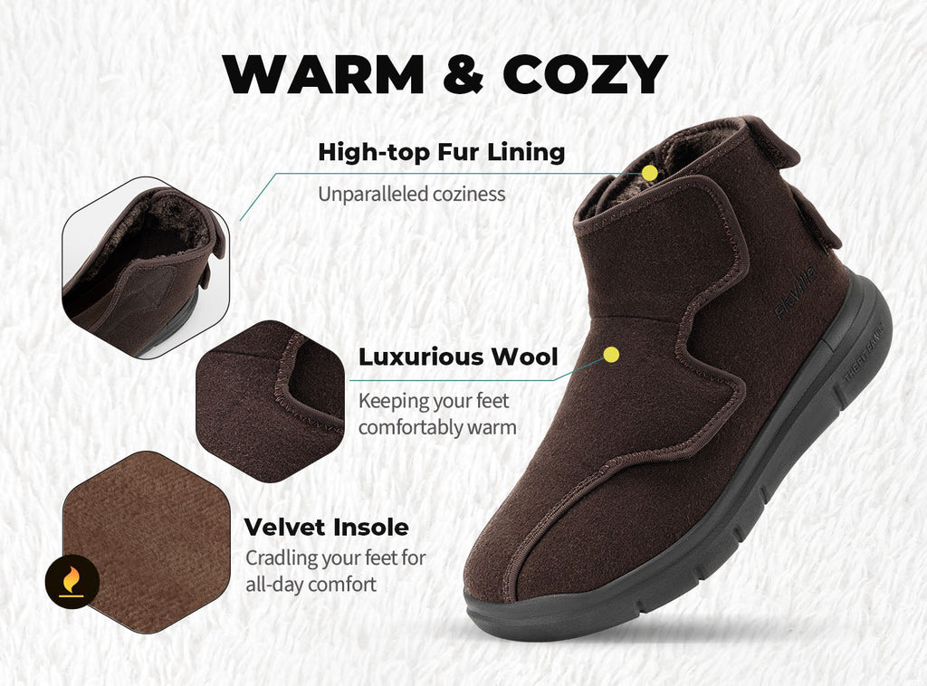 FitVille Men's EasyTop Diabetic Winter Boots V2 - 24