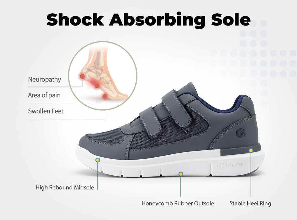 FitVille Men's EasyTop Duo Strap Diabetic Shoes V3 - 13