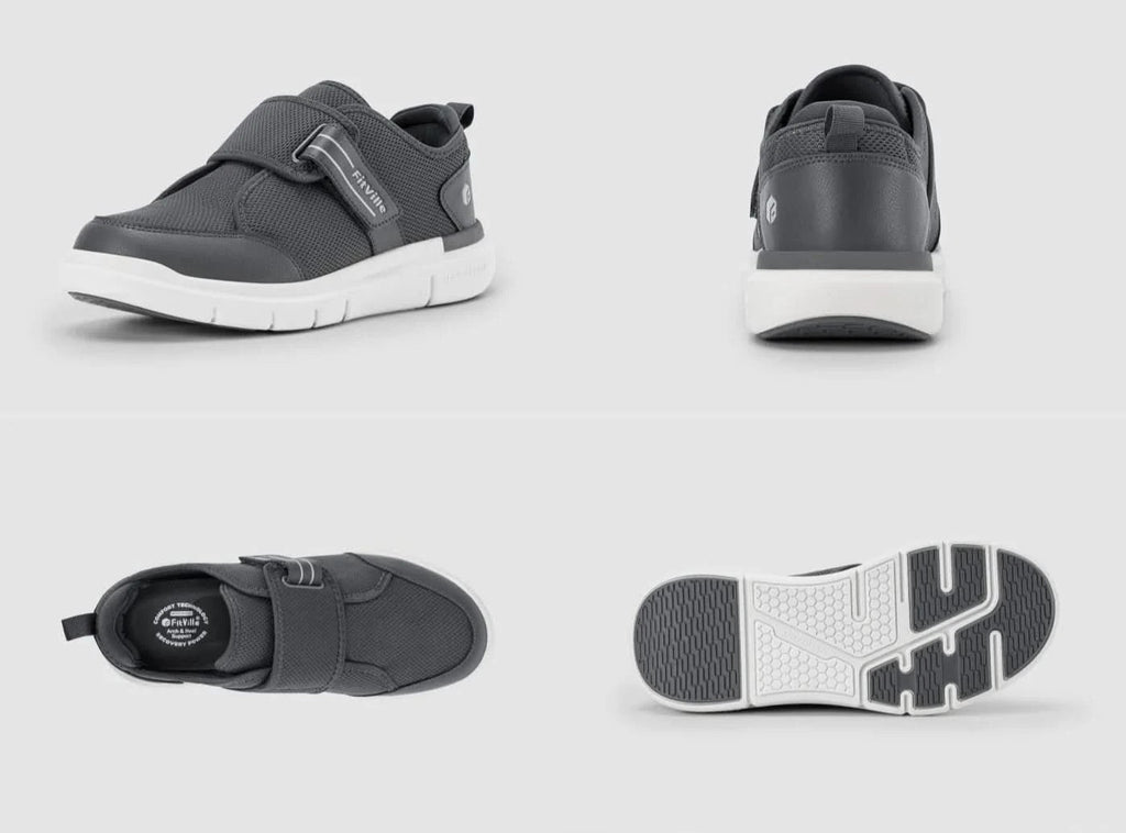 FitVille Men's EasyTop StrapEase Diabetic Shoes V10 - 24