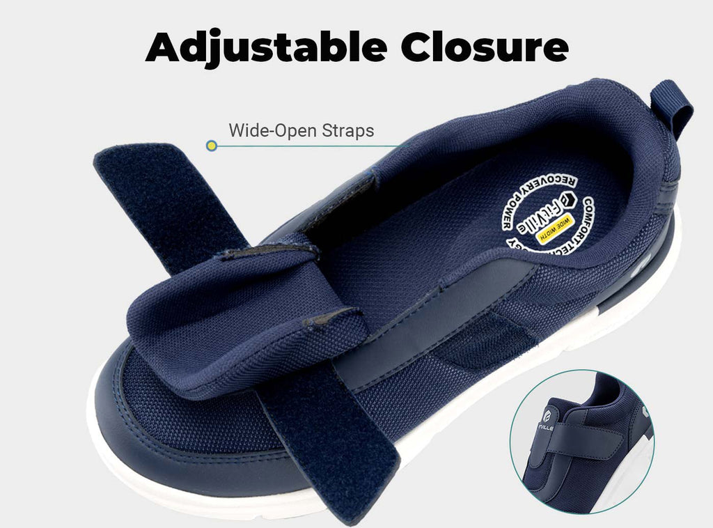FitVille Men's EasyTop StrapEase Diabetic Shoes V4 - 3