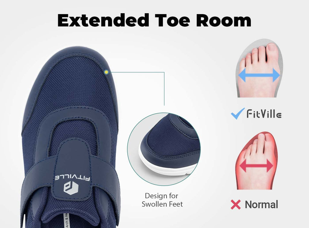 FitVille Men's EasyTop StrapEase Diabetic Shoes V4 - 3