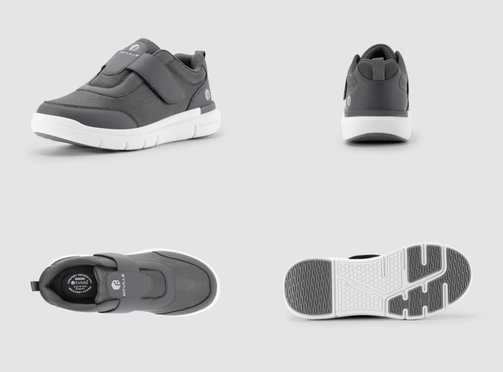 FitVille Men's EasyTop StrapEase Diabetic Shoes V4 - 6