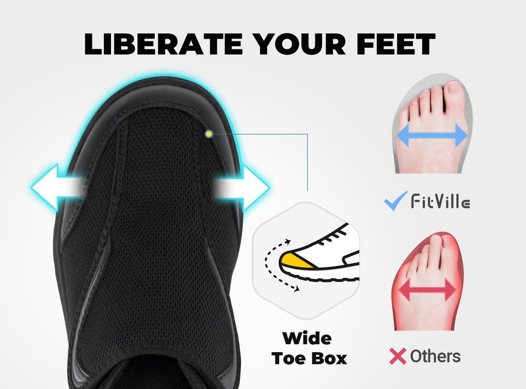 FitVille Men's EasyTop Wings Diabetic Shoes V9 - 10