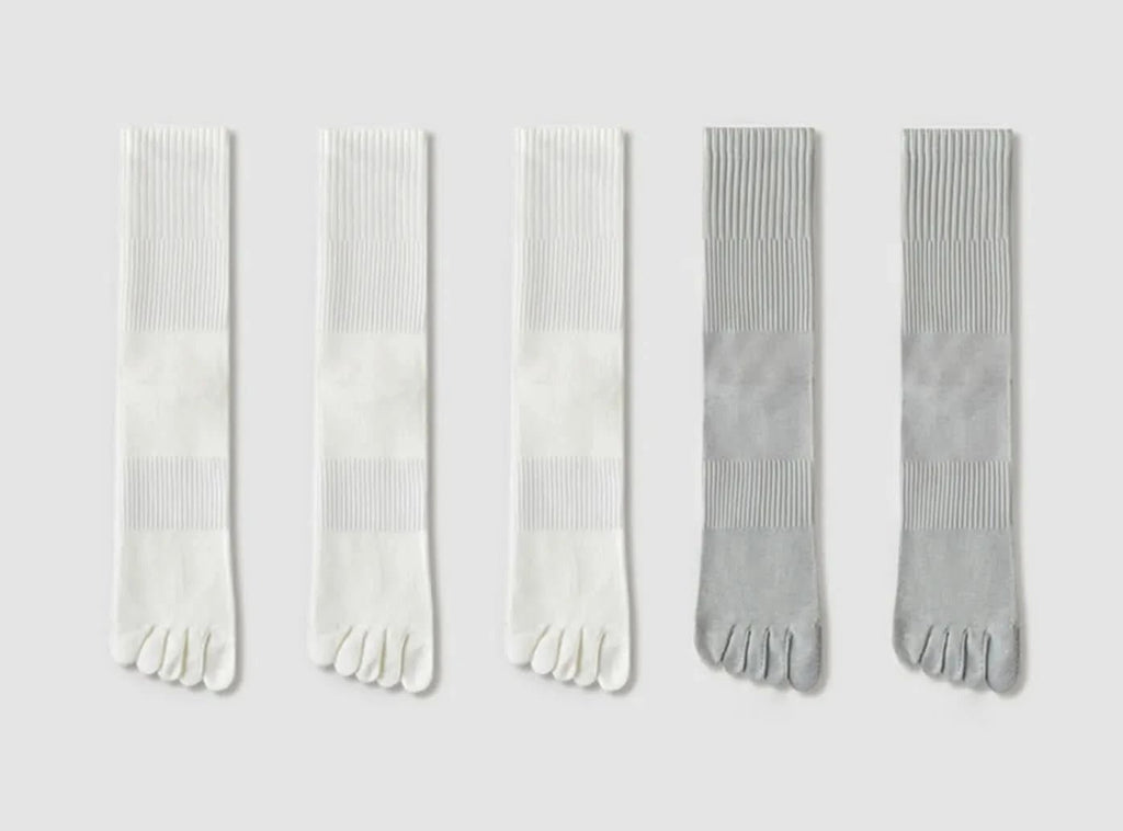 FitVille Men's Five - Toe Anti - Odor Sweat - Absorbing Socks 5 - Pair Bundle - 2