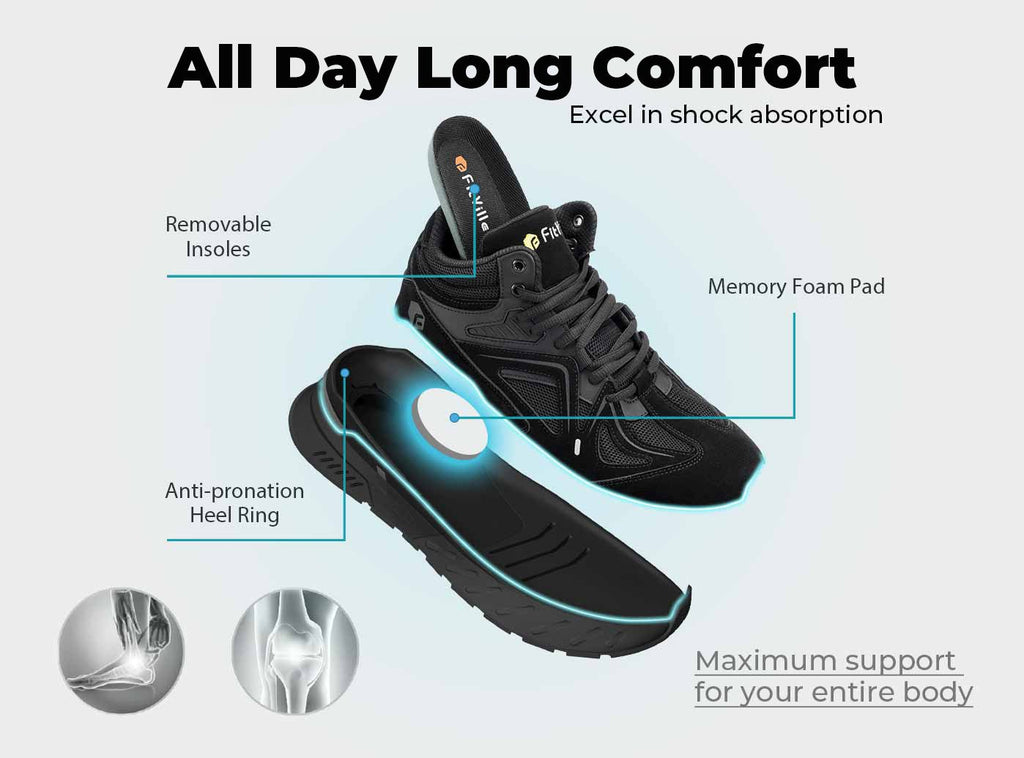 FitVille Men's High - top Rebound Core Walking Shoes V4 - 12