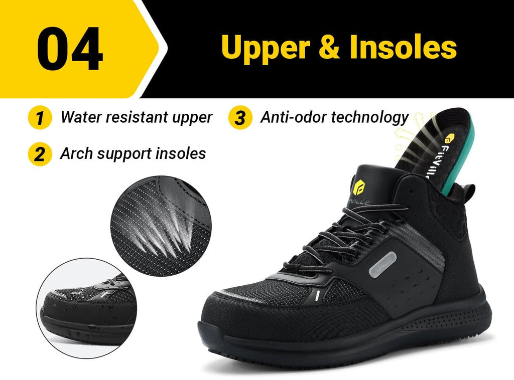 FitVille Men's High - top SteelCore Work Boots V2 - 6