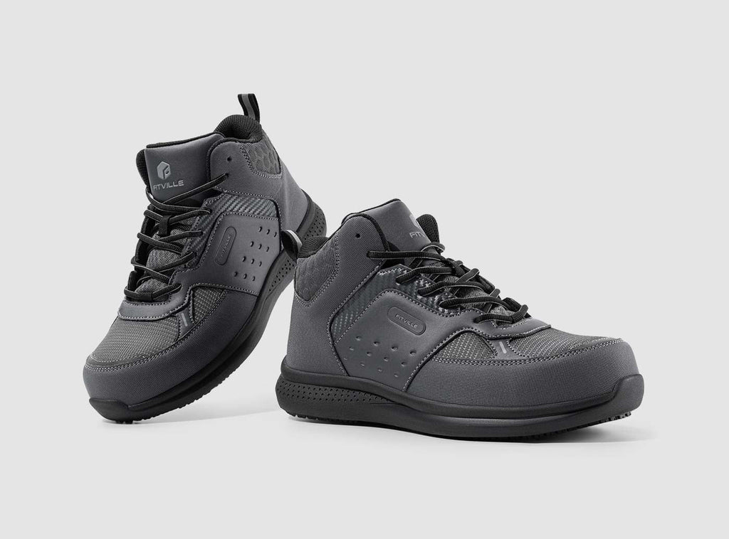FitVille Men's High - top SteelCore Work Boots V2 - 19