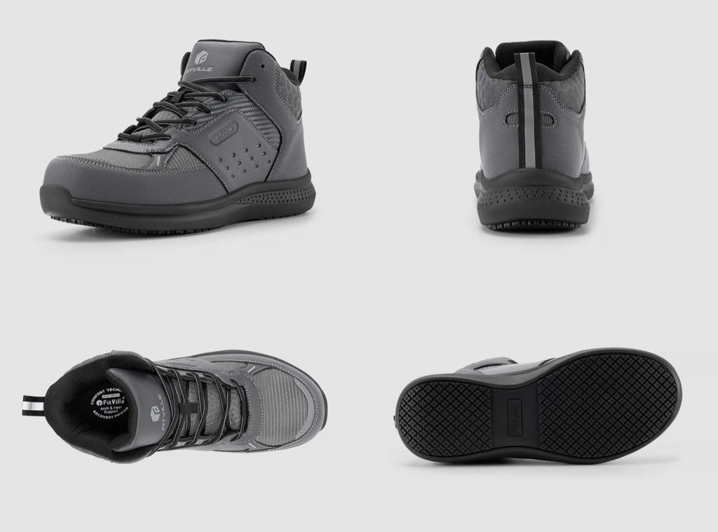 FitVille Men's High - top SteelCore Work Boots V2 - 18