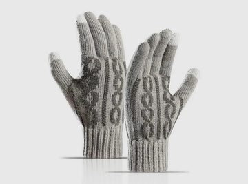 FitVille Men's Jacquard Knitted Winter Gloves - 1