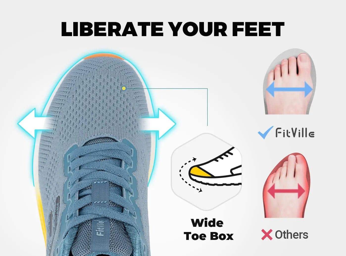 FitVille JetCore Running Shoes V1 Ultra Lightweight FitVilleUK