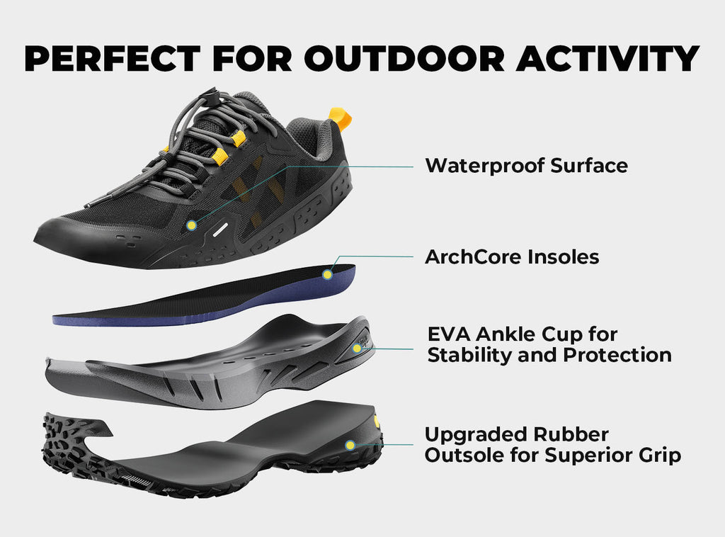 FitVille Men's Low - Top CreekCross Hiking Shoes V1 - 17