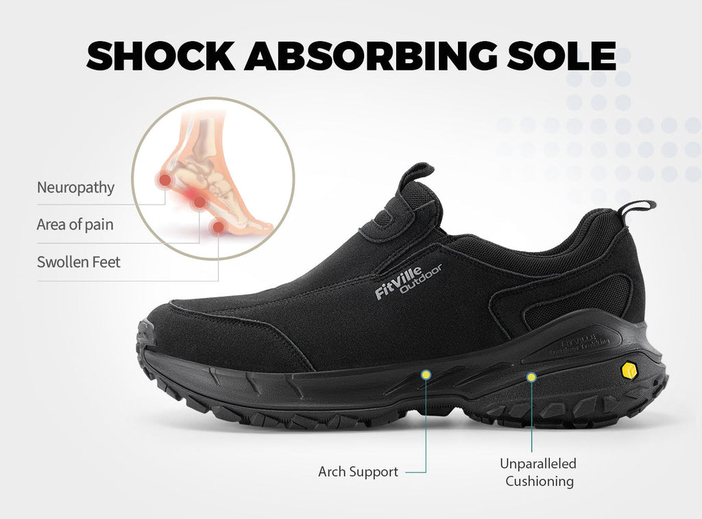 FitVille Men's Low - Top LugMax Outdoor Slip - On V3 - 21