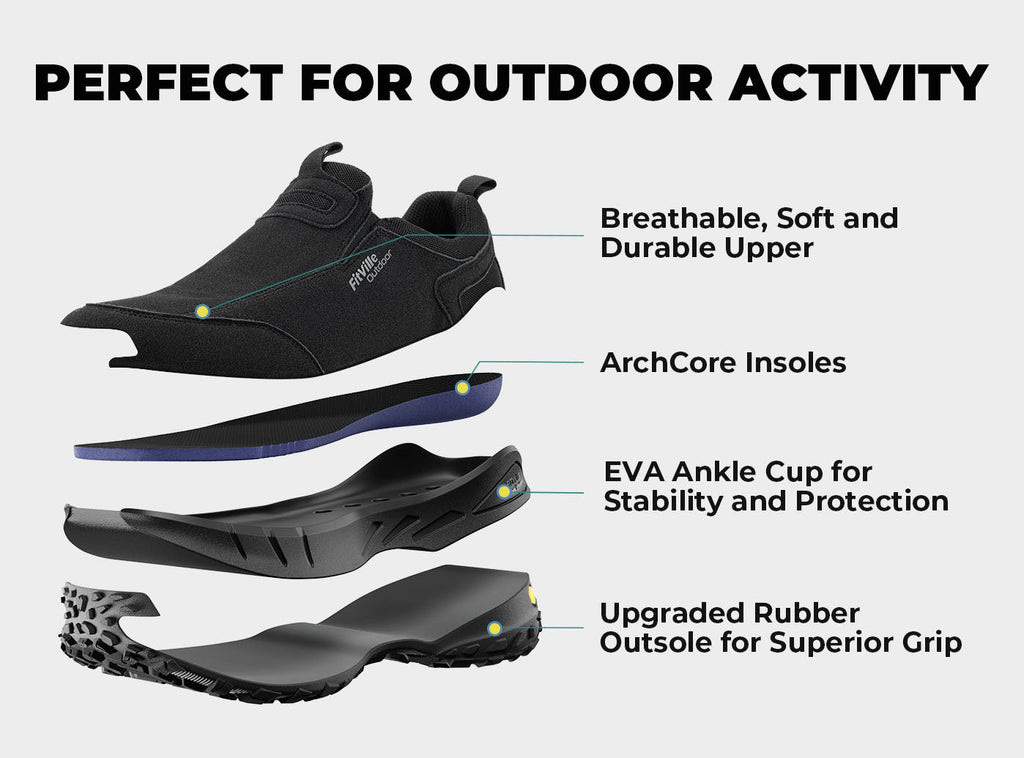 FitVille Men's Low - Top LugMax Outdoor Slip - On V3 - 15