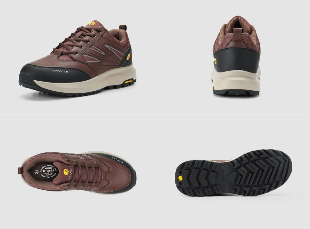 FitVille Men's Low - Top Sturdy Core Hiking Shoes V2 - 7