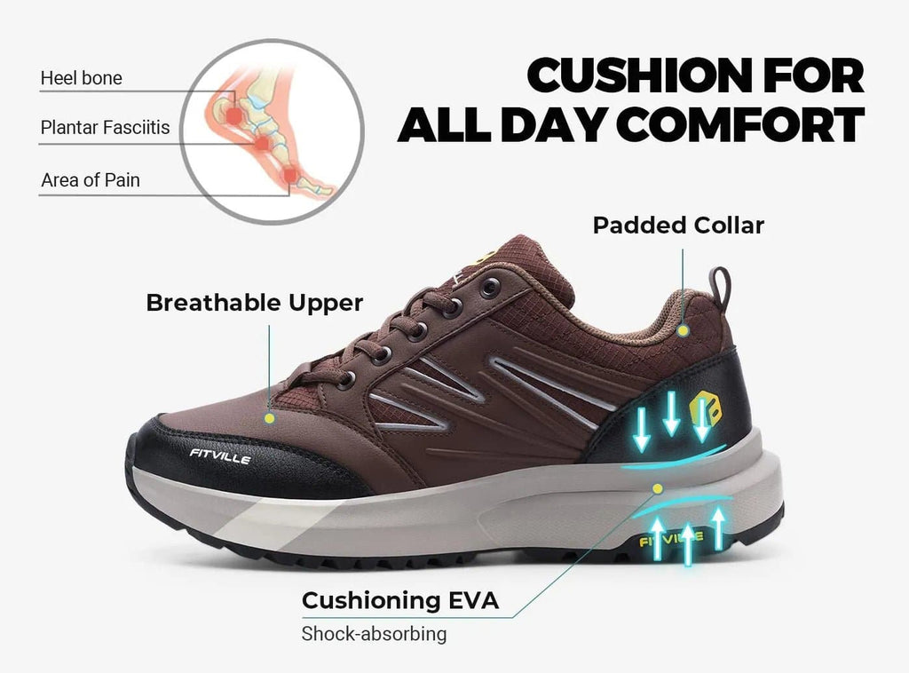 FitVille Men's Low - Top Sturdy Core Hiking Shoes V2 - 19